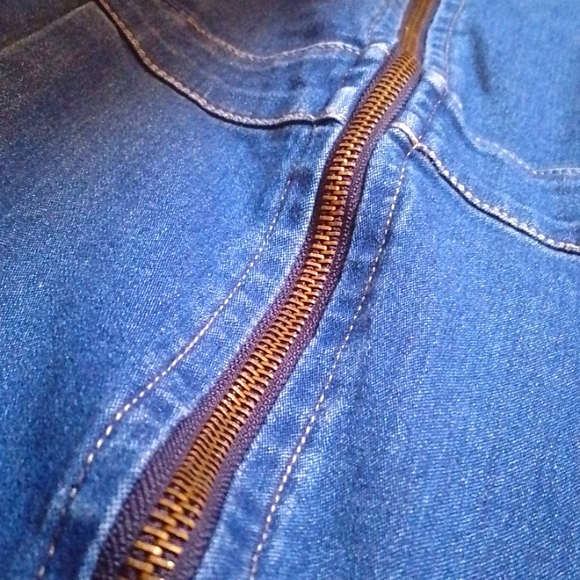 Woman's jean mini sip up dress - Picture 3 of 3